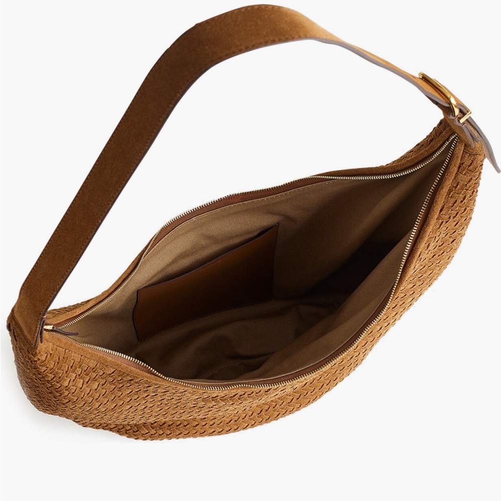Madewell Woven Hobo Crossbody Bag in Cognac Brown - Picture 2 of 4